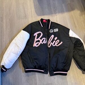 Barbie Puffer Jacket - Black and White with Pink Accents Never worn size 12